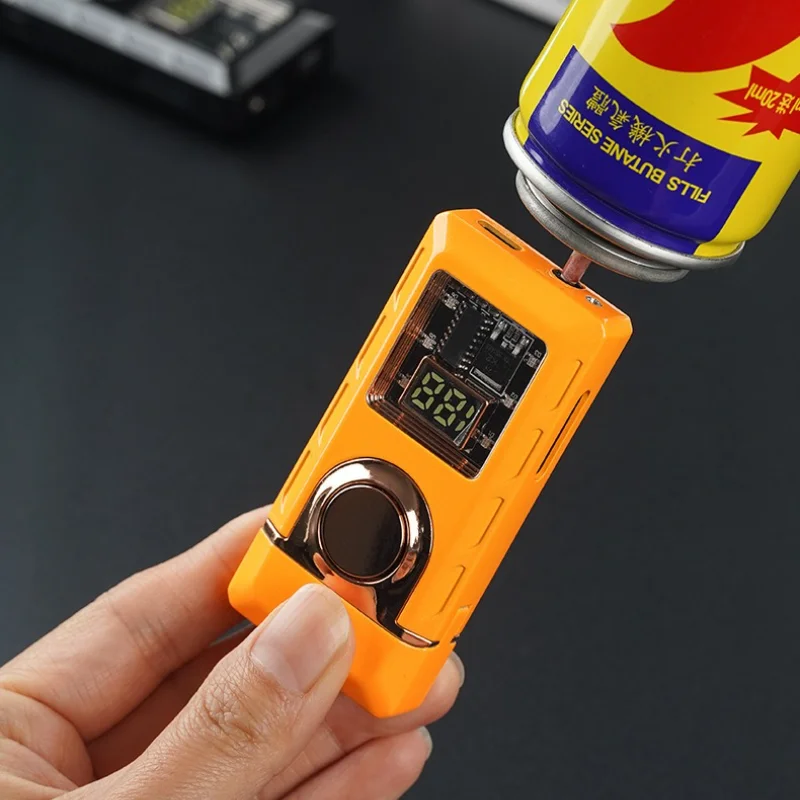 أحدث ولاعة يتم التحكم فيها صوتًا بتقنية سوداء من البيوتان قابلة للنفخ/نوع C شحن ولاعات السجائر المعدنية وملحقات التدخين