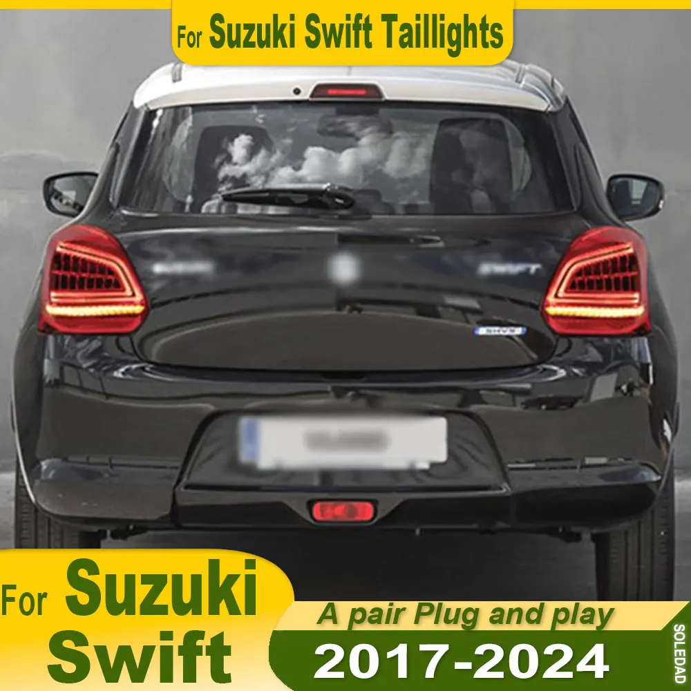المصابيح الخلفية للسيارة LED الخلفية مصباح لسوزوكي سويفت 2017 2018 2019 2020 2021 2022 2023 2024 التوصيل والتشغيل تعديل الإضاءة الجمعية