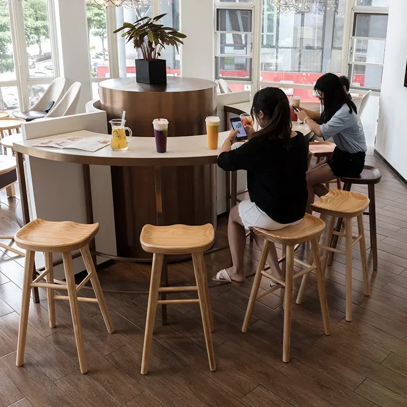 Taburete de Bar clásico de madera, asientos cómodos, resistentes, de fácil mantenimiento, para restaurantes y bares del hogar