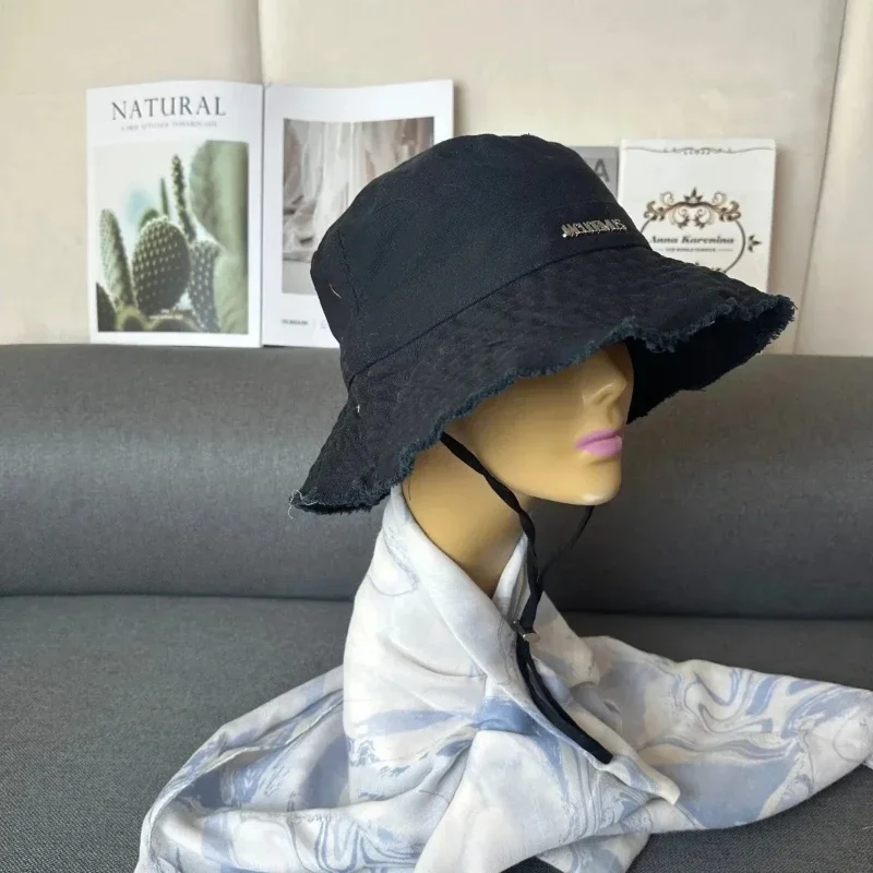 

2025 New Fisherman's Cap Korean Version Fluffy Metal Letter Bowl Cap Spring and Autumn Casual Multi-functional Sun Protection