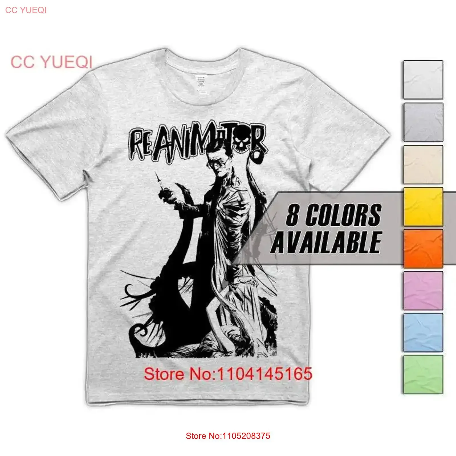 تي شيرت رجالي من Re Animator V11 Lovecraft بجميع المقاسات S 5XL 8 ألوان متوفرة عتيقة مغسولة للجنسين ناعمة متعددة الاستخدامات #1