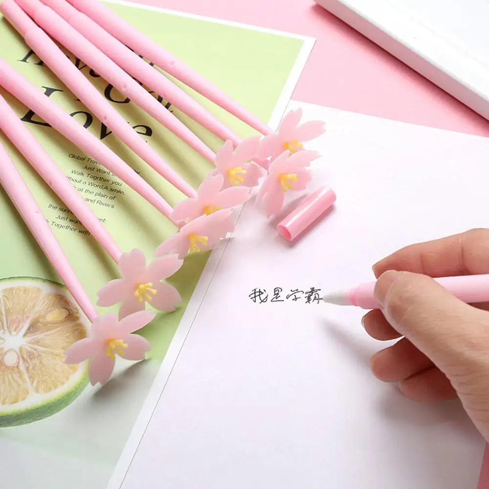 Smooth Writing Instrument Ergonomic Flower Shape Gel Pens for Quick-drying Smooth Writing Non-slip Office Supplies