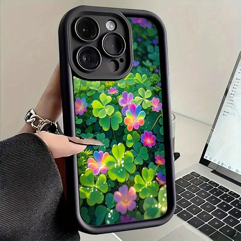 

Colorful flower field element phone case for iPhone 16 15 14 13 12 11 Pro/ Max/Plus shock-proof rear cover anti-fingerprint