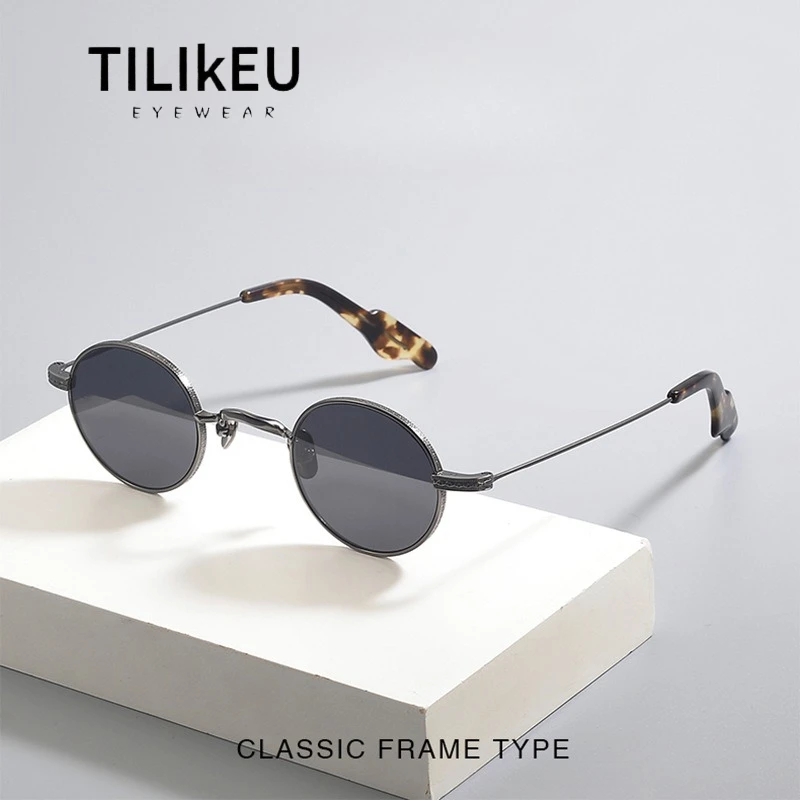 

Новые трендовые модные женские маленькие овальные солнцезащитные очки из чистого титана UV400, уличные солнцезащитные очки для езды на велосипеде и путешествий для женщин