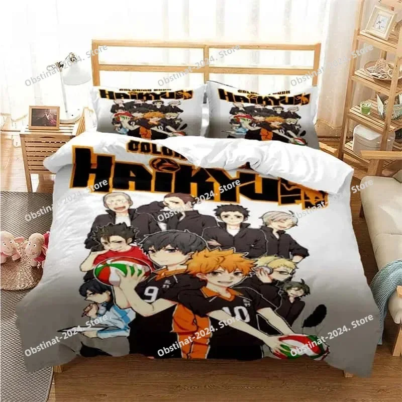 

3d Print Volleyball Anime Haikyu Bedding Set Printed With Pillowcase Bed Duvet Cover Soft Single Double Queen Super King Size