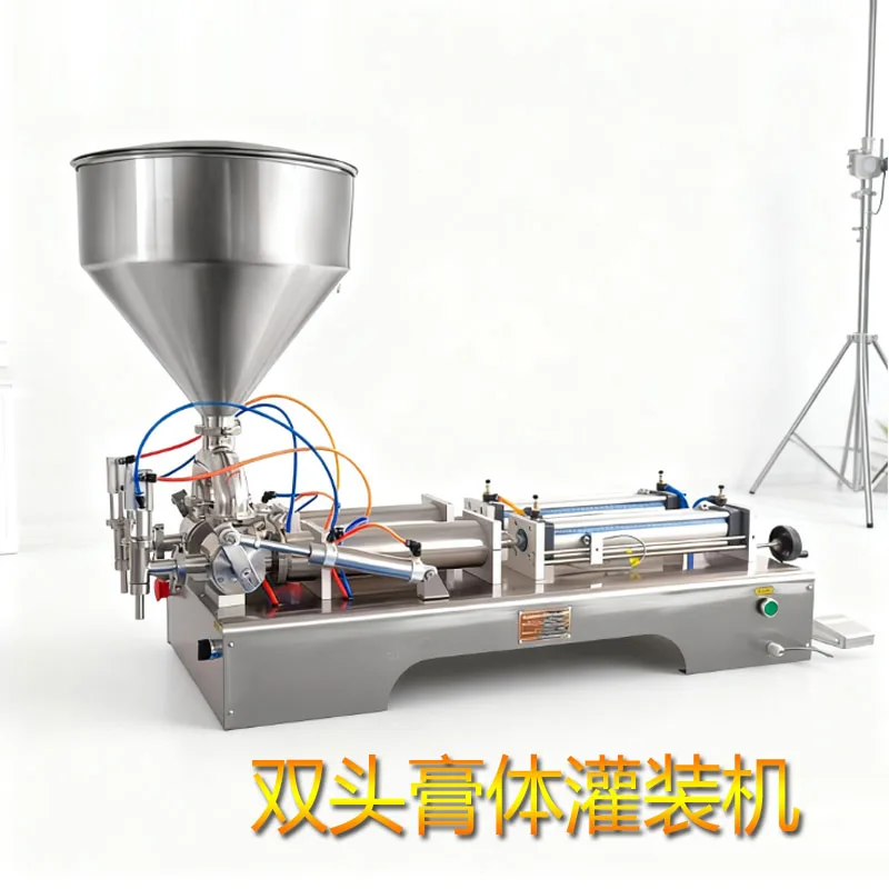 

Машина для розлива пасты с двойной головкой Горизонтальная пневматическая машина для розлива жидкого меда для упаковки бутылок