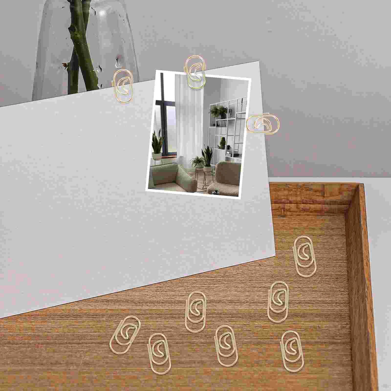 100 Pcs Heart-shaped Wedding Decorations Student Office Supplies Mini Clips Metal File