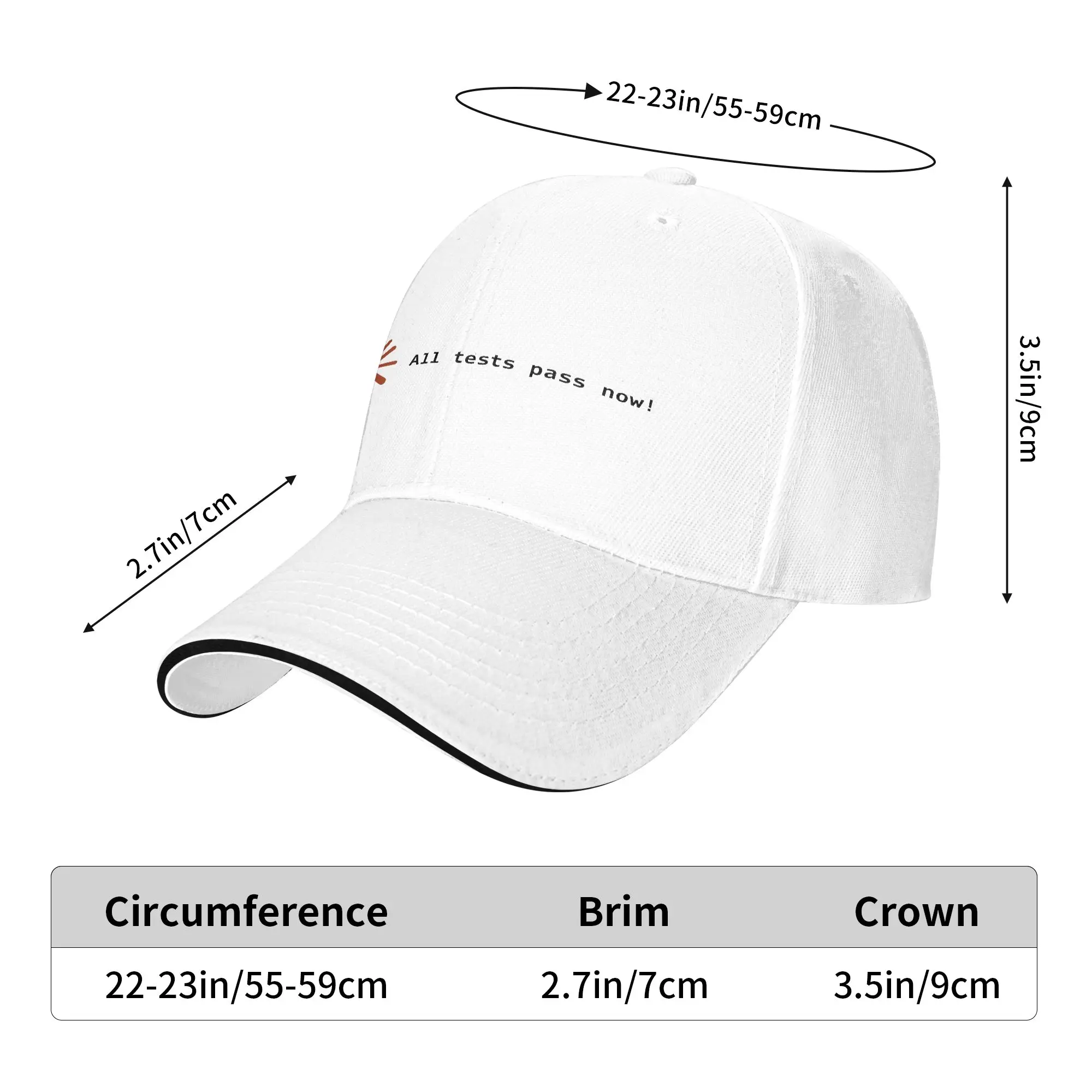 All Tests Pass Now! Dev Meme Text Claude Baseball Cap  y2k Cute Trucker Hat Spring Female Male Tennis Skate Baseball Caps