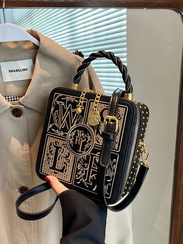 Luxury Designer Brand 2023 New High Quality Stylish Square Retro Shoulder Crossbody Bags for Women Bolsos Para Mujeres Hot Sale