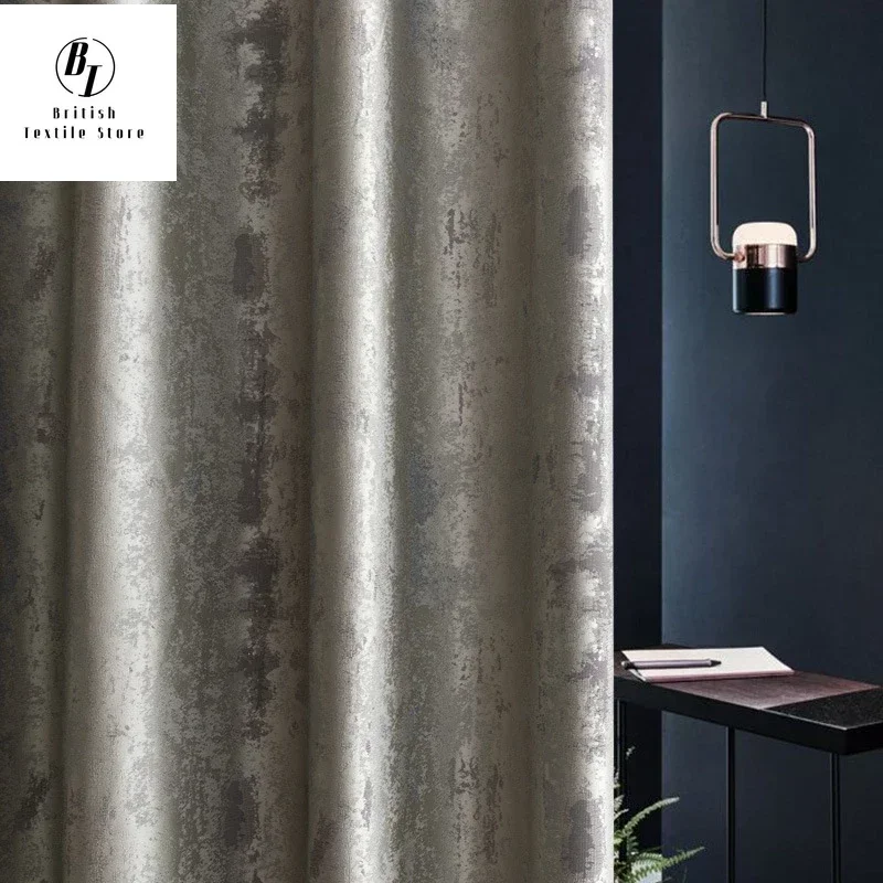 Customize Windows Fashion Luxury Jacquard Silver Curtains For Living Room Bedroom Dining High Density Modern Minimalist Blackout