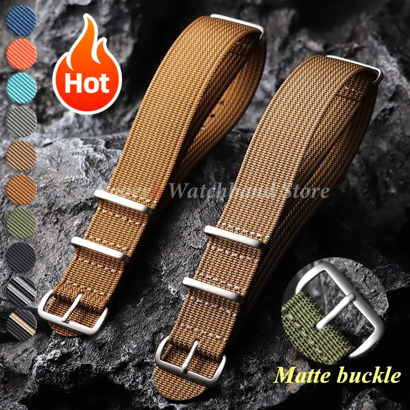 Nova pulseira de relógio de náilon com nervuras 18mm 19mm 20mm 22mm acessórios para pulseiras de relógio militar