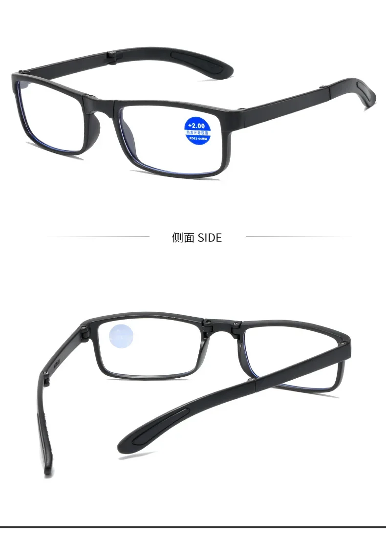 Blaulichtblockierende, faltbare Lesebrille mit Box, für Damen und Herren, tragbare TR90-Brille, Weitsichtbrille +1,0 +1,5 +2,0 +2,5 +4,0 – Detail 17