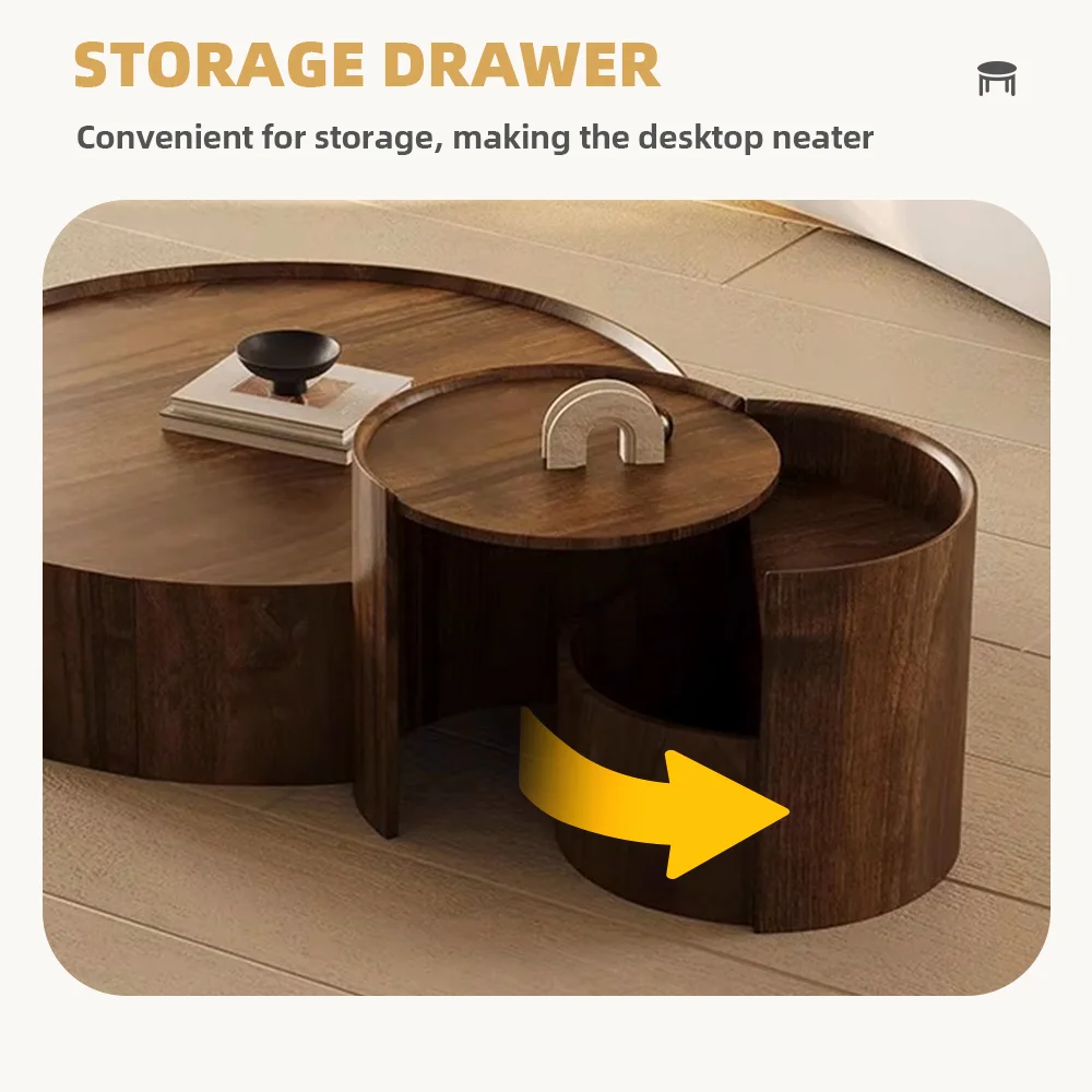 -dd New Factory Curved Nordic Wooden Modern Coffee Table Minimalist Round Coffee Table for Living Room