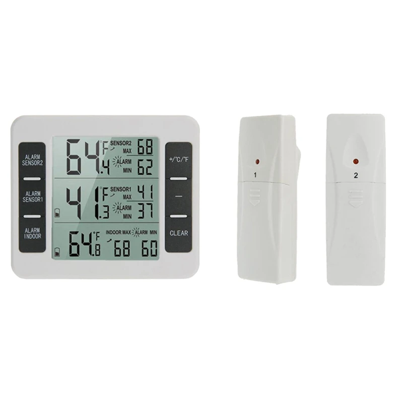 LCD Digital Thermometer Hygrometer Indoor Outdoor Temperature Humidity Meter Temperature And Humidity Sensor,B Easy Install