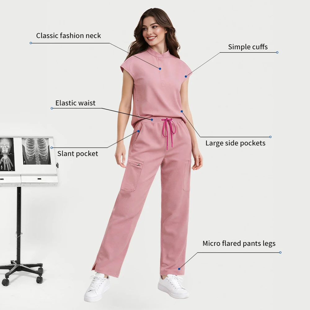 Niaahinn Pet Hospital Medical Work Clothes Doctor Uniform Set Nurse Accessories Beauty Salon Workwear Operating Room Scrubs Suit