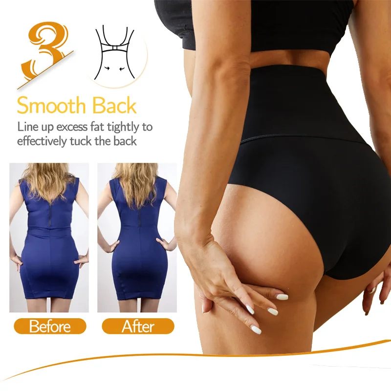 3PCS High Rise Women Seamless Shapewear Ice Silk Breathable Bodysuit Tummy Control Butt Lifter Briefs Ladies Slimming Underwear