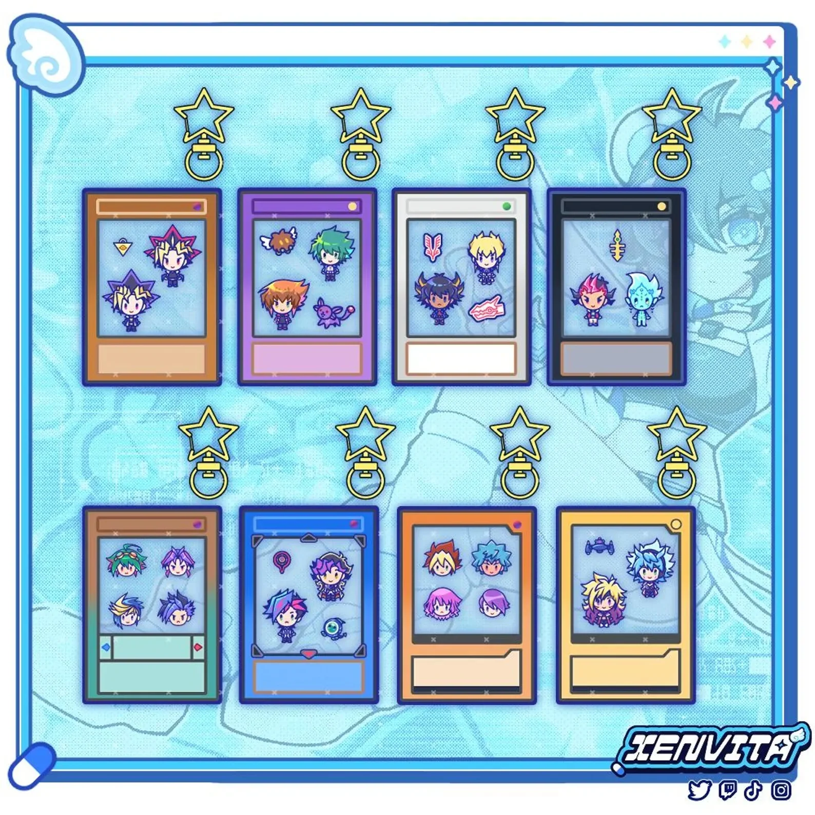 Акриловый брелок 6 см для Yu-Gi-Oh! Аниме-персонажи, аксессуар для рюкзака, декоративный кулон, милый аниме-мерч, подарок для фанатов