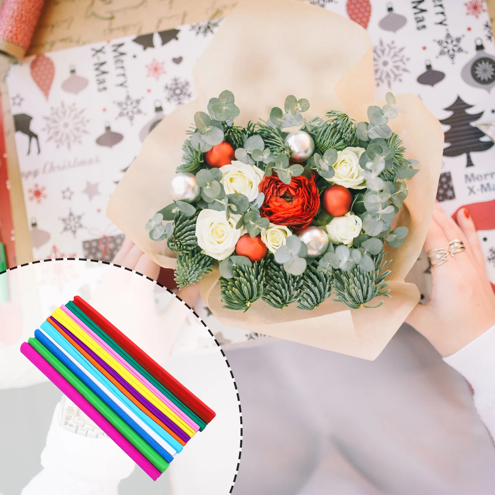 

12 Rolls Wrinkled Crepe Paper Flowers Decor 12 Colors DIY Handmade Wrapping Sheets Bouquet Art Craft Party Wedding Gifts