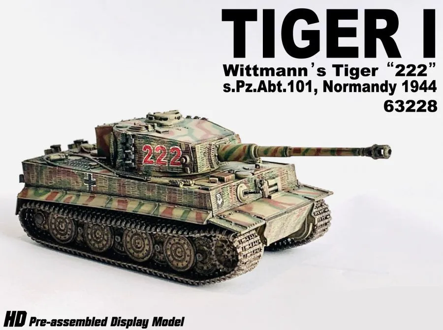 Dragon Armor 1/72 Tigre de Wittmann, Tigre de Wittmann I, 222 S.Pz.Abt.101, Modèle précieux de rhum 1944, Collection militaire, En stock, Neuf, 63228