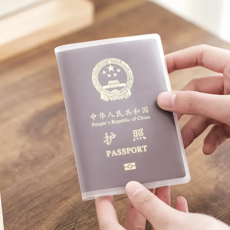 1-3PCS Housse de protection pour passeport transparente givrée, étui pour documents imperméable en PVC