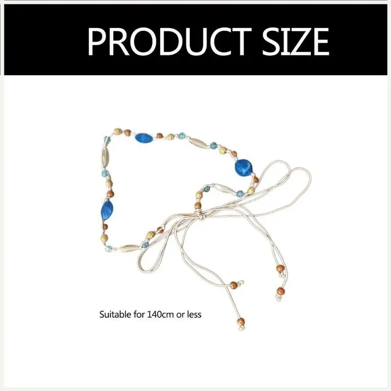 Cinto contas tecido cintura sexy com contas conchas flor para meninas senhoras