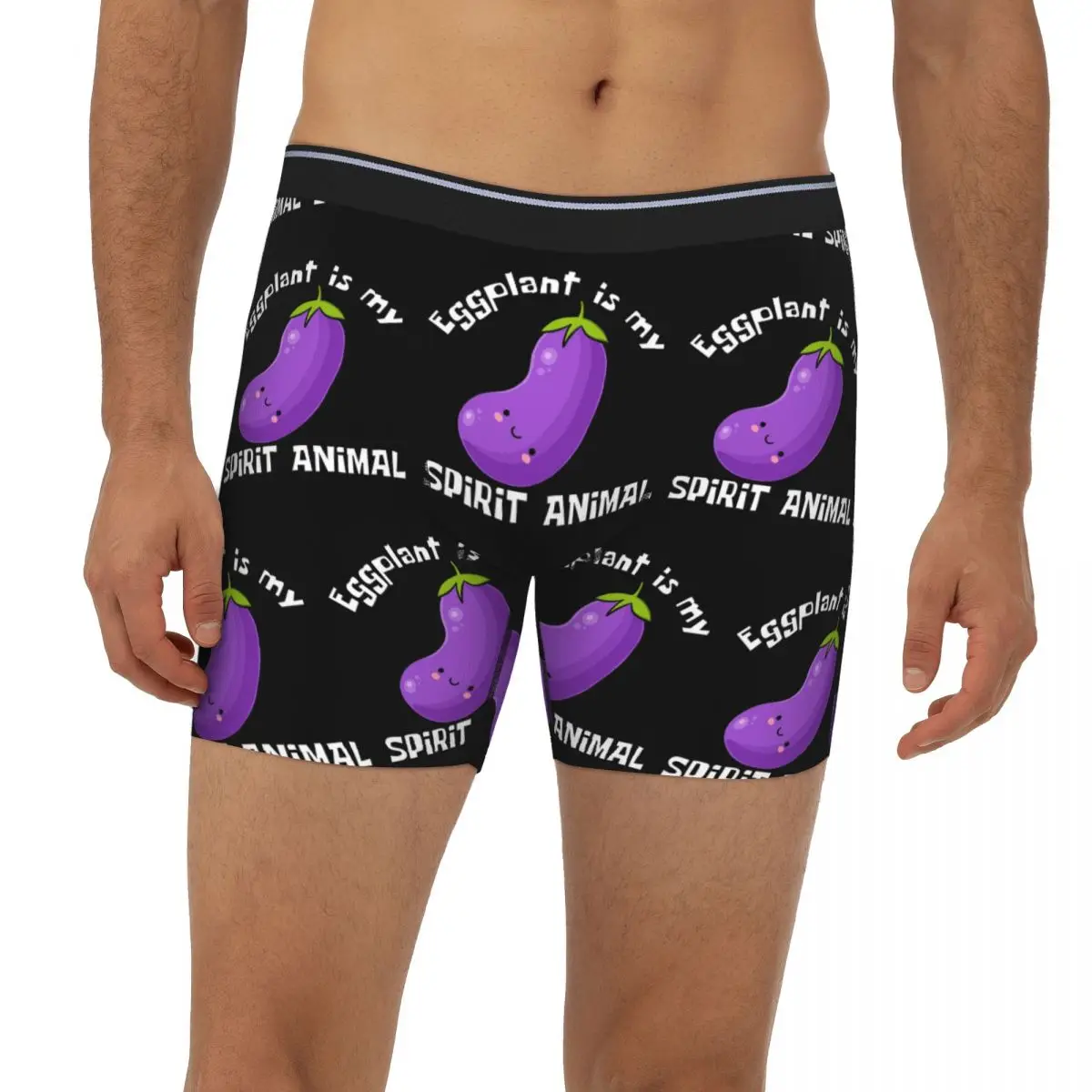 

Длинные трусы-боксеры с баклажанами и овощами, короткие мужские трусы, вентилируемое нижнее белье для мужчин, подарок бойфренду
