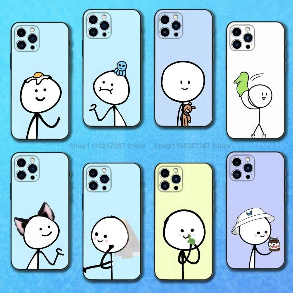 

Match Man Cute Art Phone Case For iPhone 17,16,15,14,13,12,11,Plus,Pro Max,XS,X,XR,SE,Mini,8,7,Soft Silicone Black