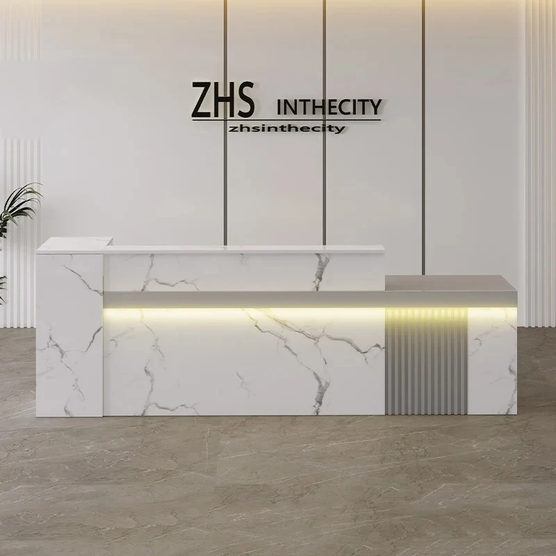

+=Salon Luxury Reception Desk Counter Beauty Simple Salon Save Space Reception Desks Modern Comptoire Accueil Unique Furniture