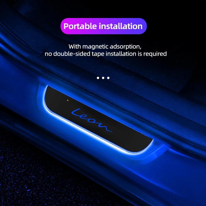 Threshold protection strip For SEAT leon 5f FR mk2 3 Car Welcome Threshold LED Car Door Atmosphere Light Car Styling Accessories