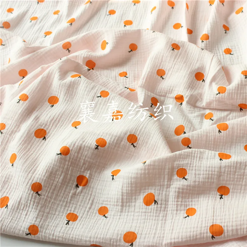 135x50 سنتيمتر جديد صغير برتقالي كريب قطن فقاعة الشاش طبقة مزدوجة الشاش ملابس المنزل ملابس أمومة النسيج منامة الخياطة القماش