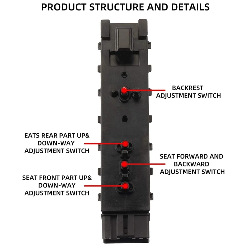 Left Driver Side Seat Adjustment Switch Adjustment Power Seat Switch For 2006-2019 Mercury 2006-2011 9L3T-14B709-FAW