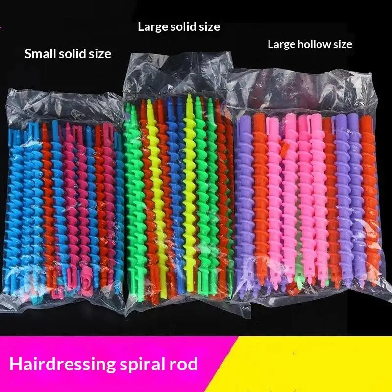 1 Bag Random Curling Rods Heatless Curls Mixed Color Spiral Hair Styling Tools For Cold Perming Suitable For Hair Salons