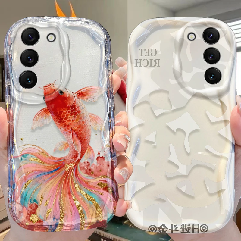 Chinese Lucky Koi Fish Case for Samsung Galaxy S26 S25 S24 Plus S23 Ultra S22 S21 S20 FE A73 A71 4G A57 A56 A55 A54 5G Cover