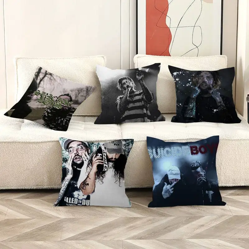 

Декоративные подушки с персонализированным изображением и текстом в стиле хип-хоп Suicideboys, подарки для дома, 45x45 см