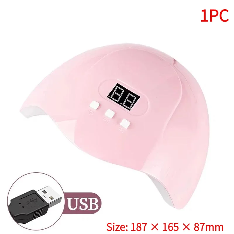 *Mini Gel Nail Lamp Auto Sensor 3 Timer Presets Lightweight Gel Polish Dryer for Short Trip Use