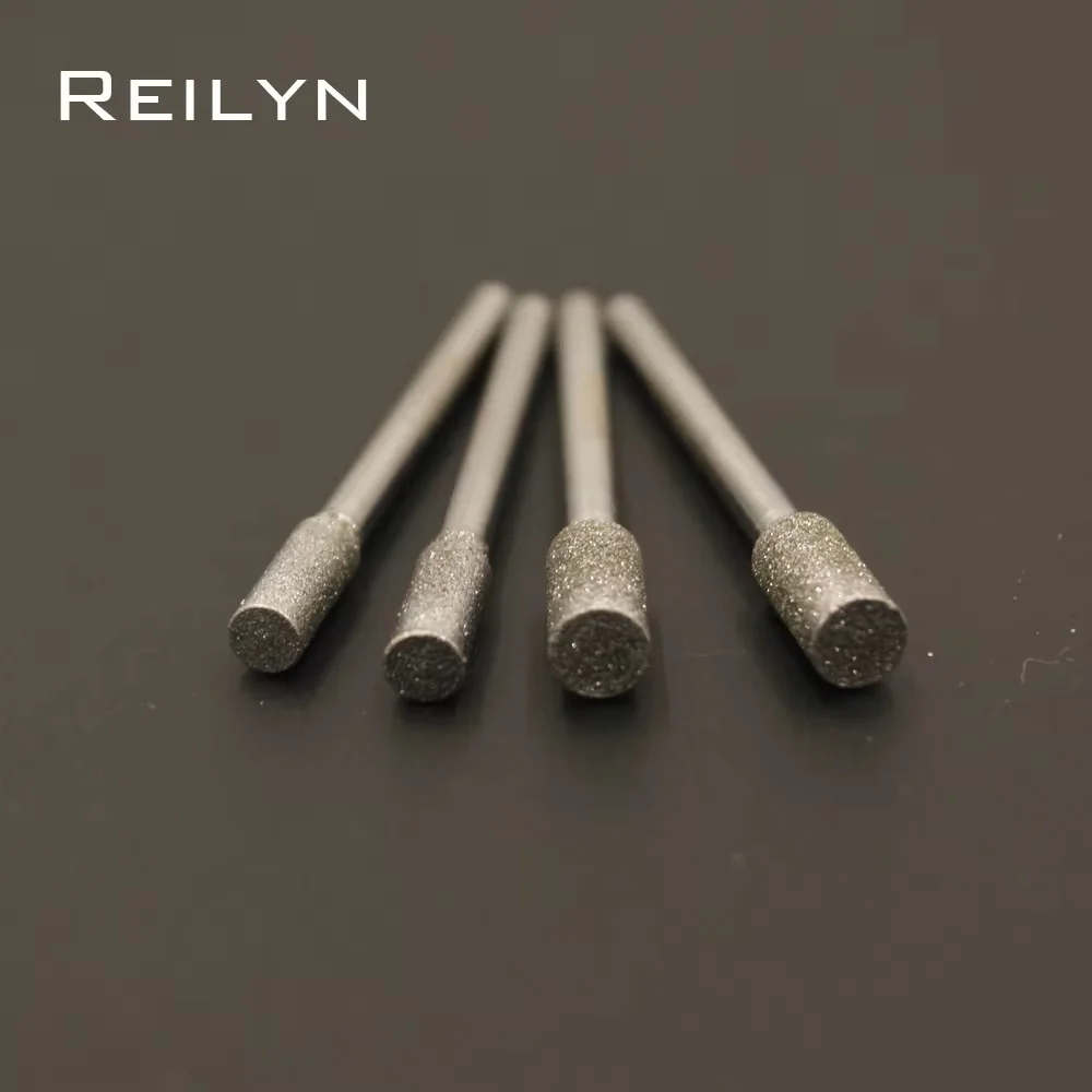 150 Grit Cylindrical Grinding Head Diamond Grinding Drill Burr Set Polishing Grinding Head Mounted Bits for Dremel Rotary Tools