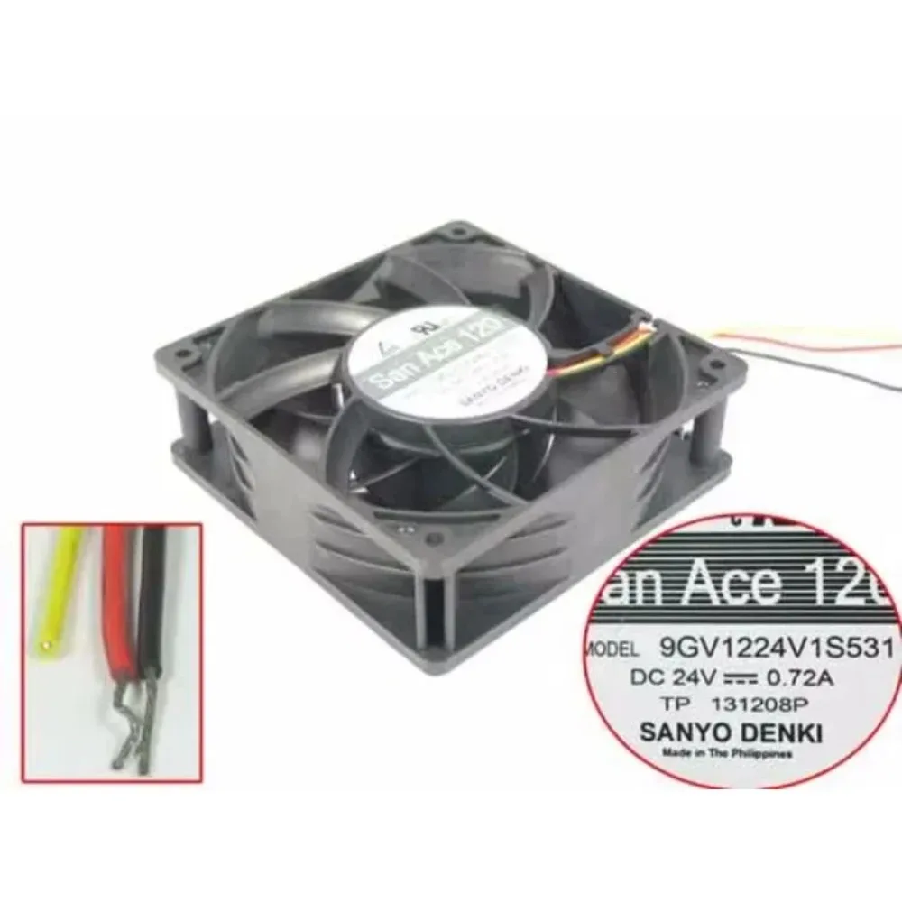 

Sanyo Denki 9GV1224V1S531 Cooling Fan DC 24V 0.72A 120x120x38mm 3-Wire