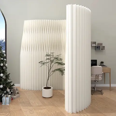 종이 스크린 파티션 의류 매장 사무실 파티션 배플 파티션 창조적 인 의류 매장 전시 배경 벽