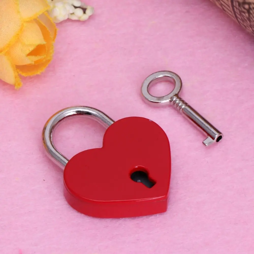 Suitcase Luggage Travel with Key Heart Shape Mini Locks Love Heart Lock Padlock Hardware