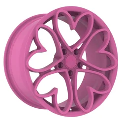 Custom Heart Shape Forged Rims 15 16 17 18 19 20 21 22 23 24 26 Inch Pink Purple Five Spokes/Deep Dish Wholesale Alloy Wheels