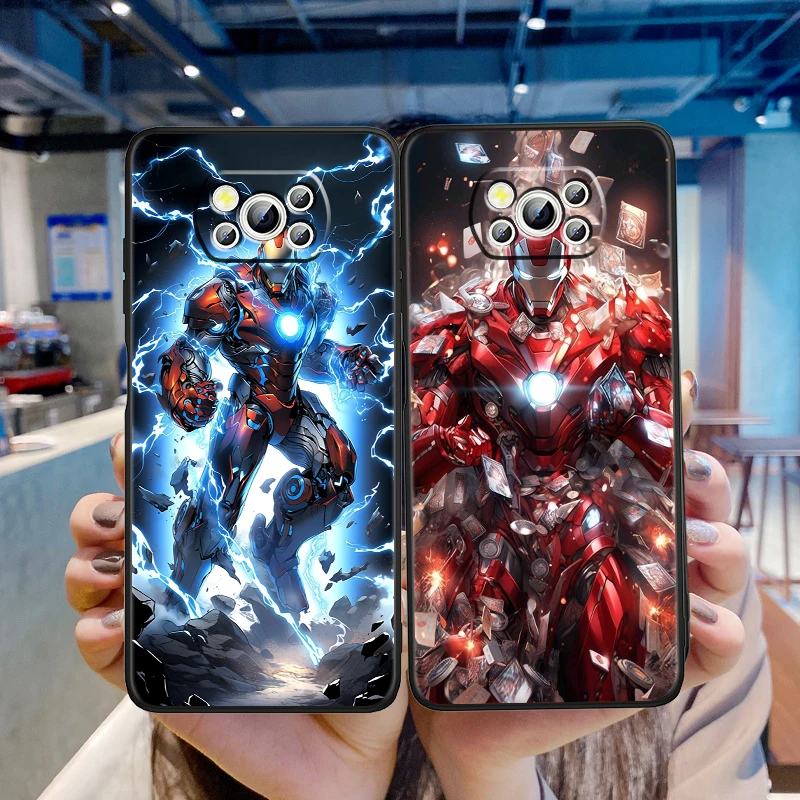 Lron Man Cool Marvel Popular For Xiaomi Mi Poco F5 F4 F3 X6 X5 X4 X3 M6 M5 M5S M4 M3 C65 Pro GT NFC 5G Black Funda Phone Case