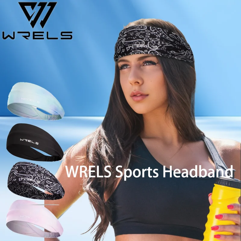 WRELS Sports Headband Running Headwear Antiperspirant Belt Fitness Sweat Guide Belt Men and Women Sweatband for Tennis Gym
