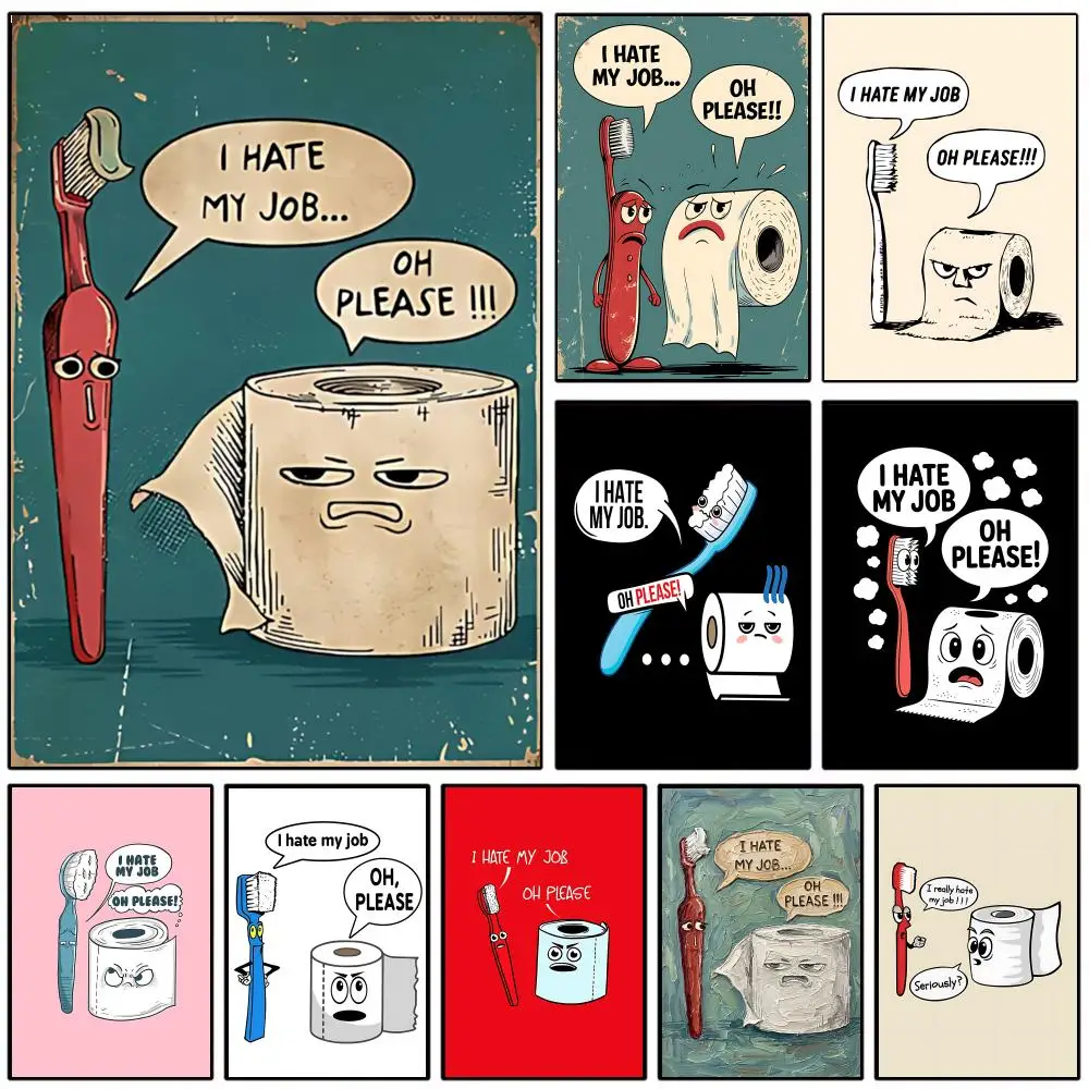 "I Hate My Job" Poster Wall Poster Self-adhesive Waterproof For Home living Room & Entrance Decor & Dorm & Art Decoration