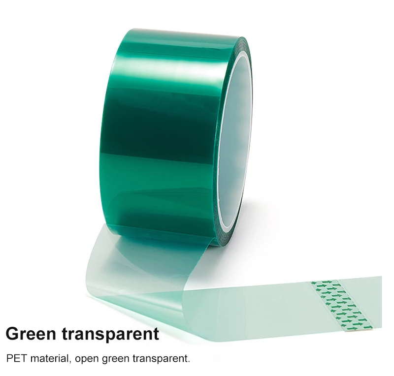 PET Film Tape Heat Resistant High Temperature Masking Shielding Green-Tape For PCB Solder SMT Plating Insulation Protection