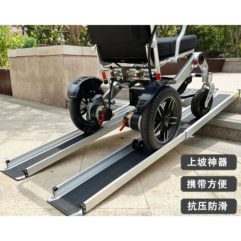 Wheelchair Portable Retractable Electric Vehicle Air Case Step Pad Loading Ramp Board Pedal