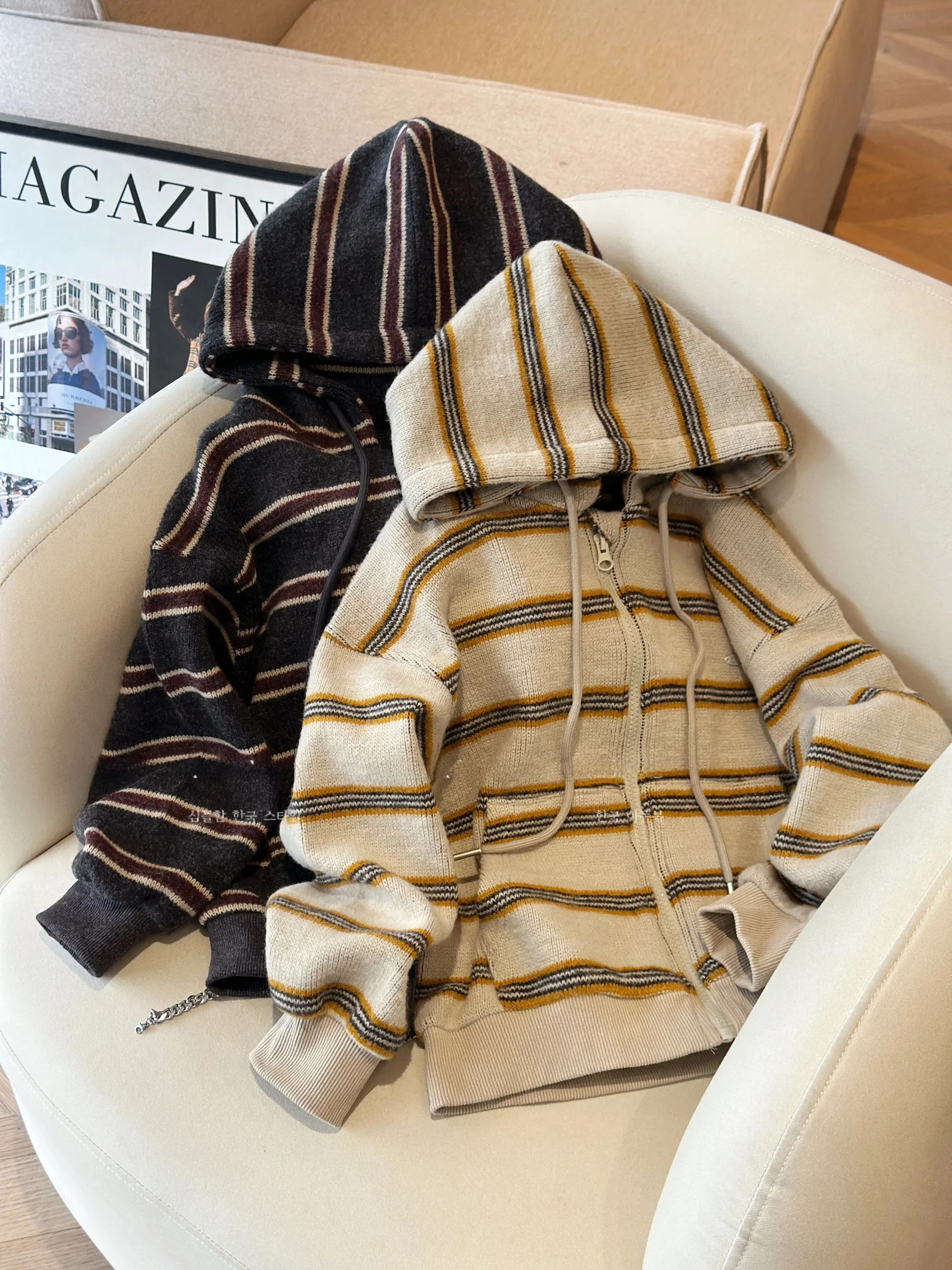 korean-style-thickened-loose-male-children's-knitted-sweater-coat-with-hat-autumn-and-winter-clothes-for-boys-warm-and-comfor