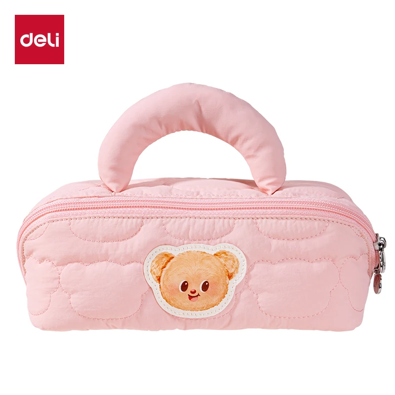 Deli HY717 Cute Little Bear Storage Bag with Five Spaces Handheld Design for Students And Kids