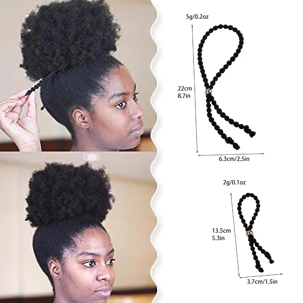 DIY High Elastic Hair Bands Adjustable Lazy Hair Rope Long Lasting Continuous Ponytail Holder Adjustable Thick Hair Styling Ring