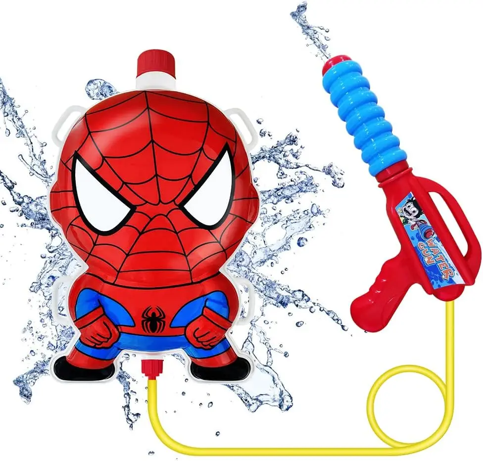 

Backpack Water Gun for Kids Superhero Squirt Gun 1.3L Cartoon Summer Outdoor Toys with Adjustable Straps for Swimming Pool