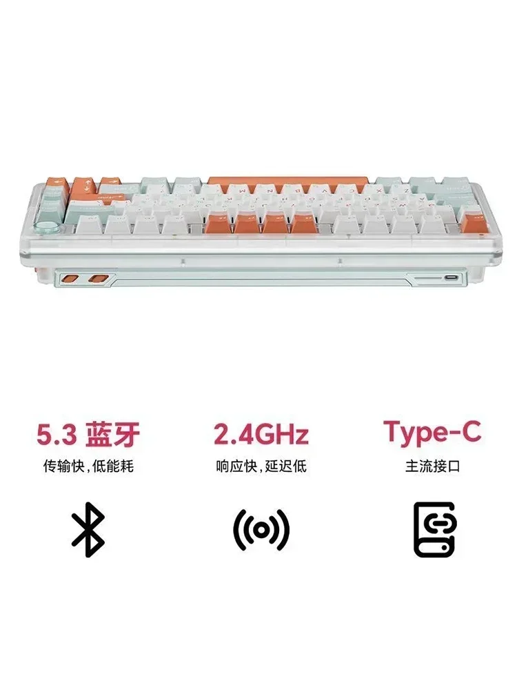 Key Verse Infi75 Gamer Mechanical Keyboard 75key Hot-Swap 3Mode USB/2.4G/Bluetooth Wireless Keyboard RGB Backlit Gaming Keyboard